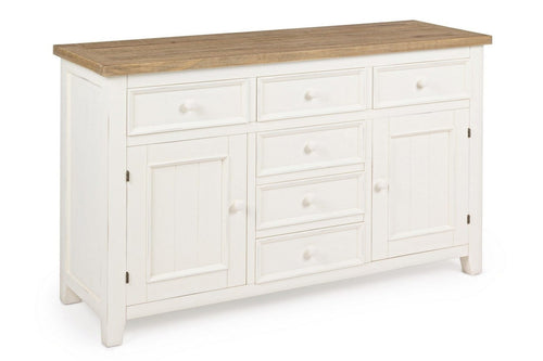 Bizzotto Credenza con 6 cassetti e 2 ante Elvia Bianco