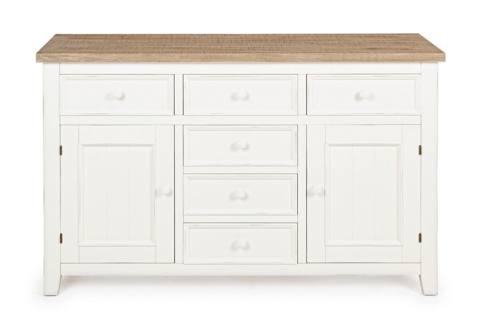 Bizzotto Credenza con 6 cassetti e 2 ante Elvia Bianco