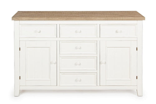 Bizzotto Credenza con 6 cassetti e 2 ante Elvia Bianco