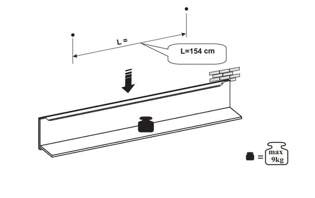 Szynaka Desjo 31 Mensola sospesa grande in rovere San Remo, l170xl24xh27 cm