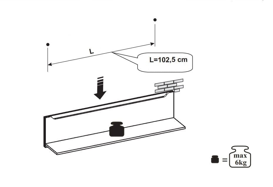 Szynaka Desjo 32 Piccolo scaffale pensile in rovere San Remo, l118xL24xH27 cm