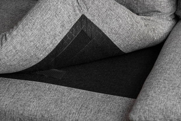 Asir Divano Angolare Letto a sinistro 3 posti in tessuto Lungo Grigio
