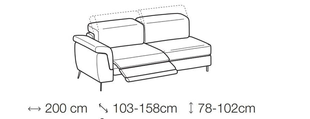 LeComfort Divano angolare relax elettrico a sinistro 4 posti Zenovis Grigio