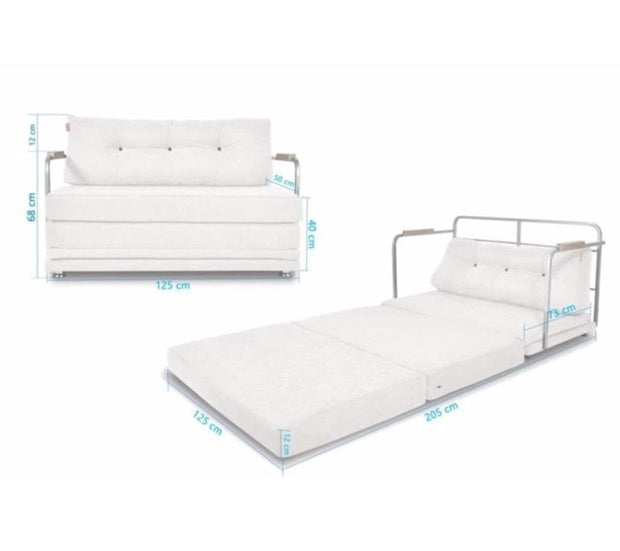 Oyo Divano Letto 2 posti in tessuto Cushion Crema