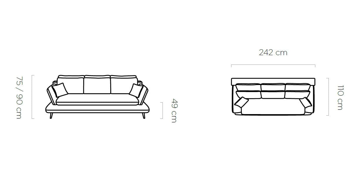 Wersal Divano Letto 3 posti Mate Blu