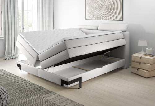 Letto Boxspring con contenitore Kanole Grigio (1)