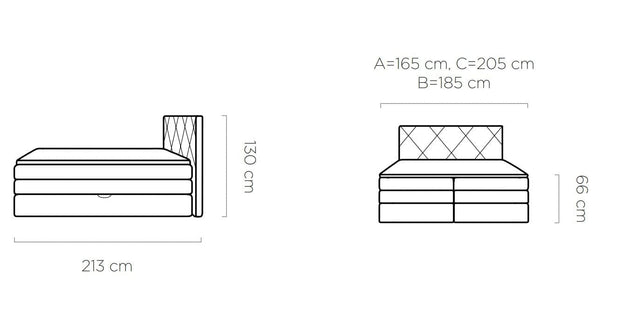 Letto Boxspring con contenitore Lungolo Avorio (5)