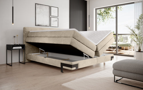 Letto Boxspring con contenitore Valentis Crema (1)