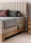 Letto Boxspring con regolabile mediante telecomando Elsales Legno Crema (4)