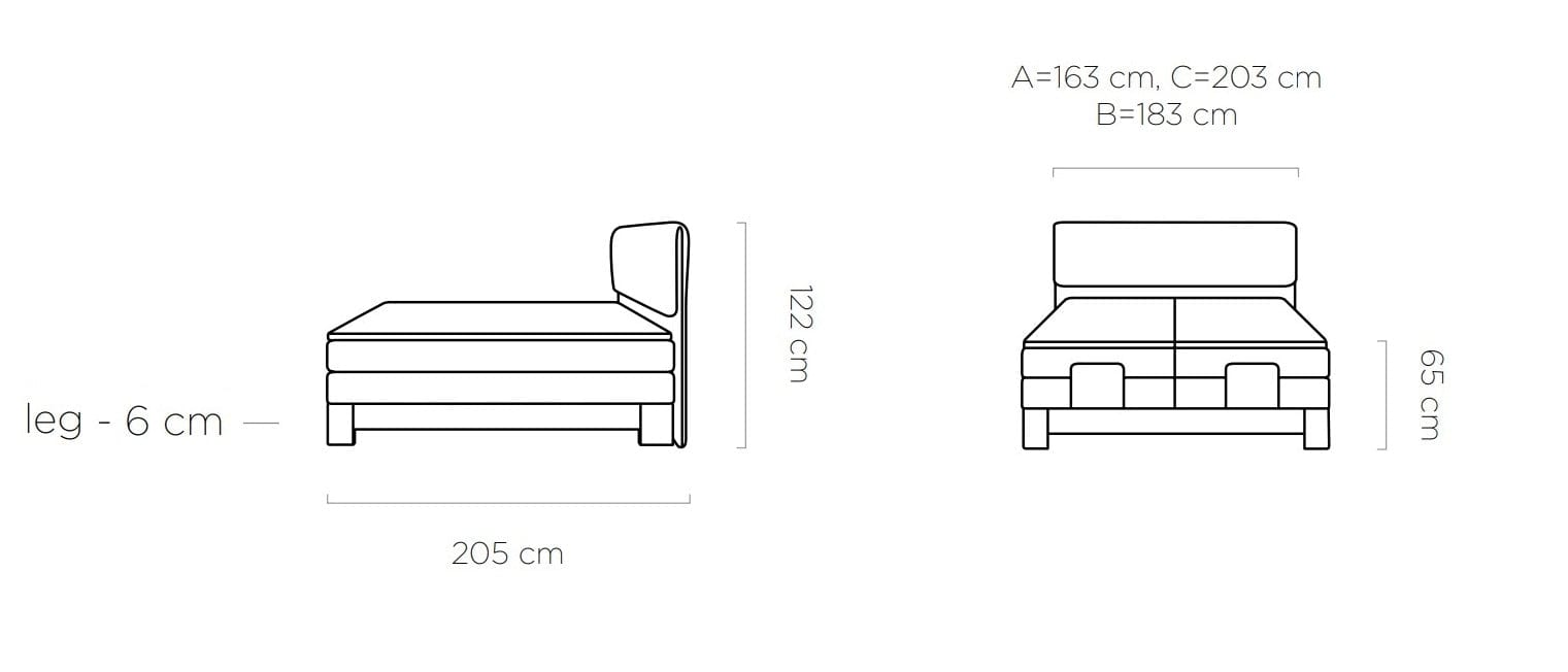 Letto Boxspring con regolabile mediante telecomando Elsales Legno Crema (6)