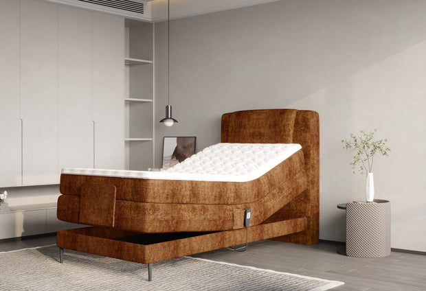 Letto Boxspring con regolabile mediante telecomando Waves 100 Ruggine (2)