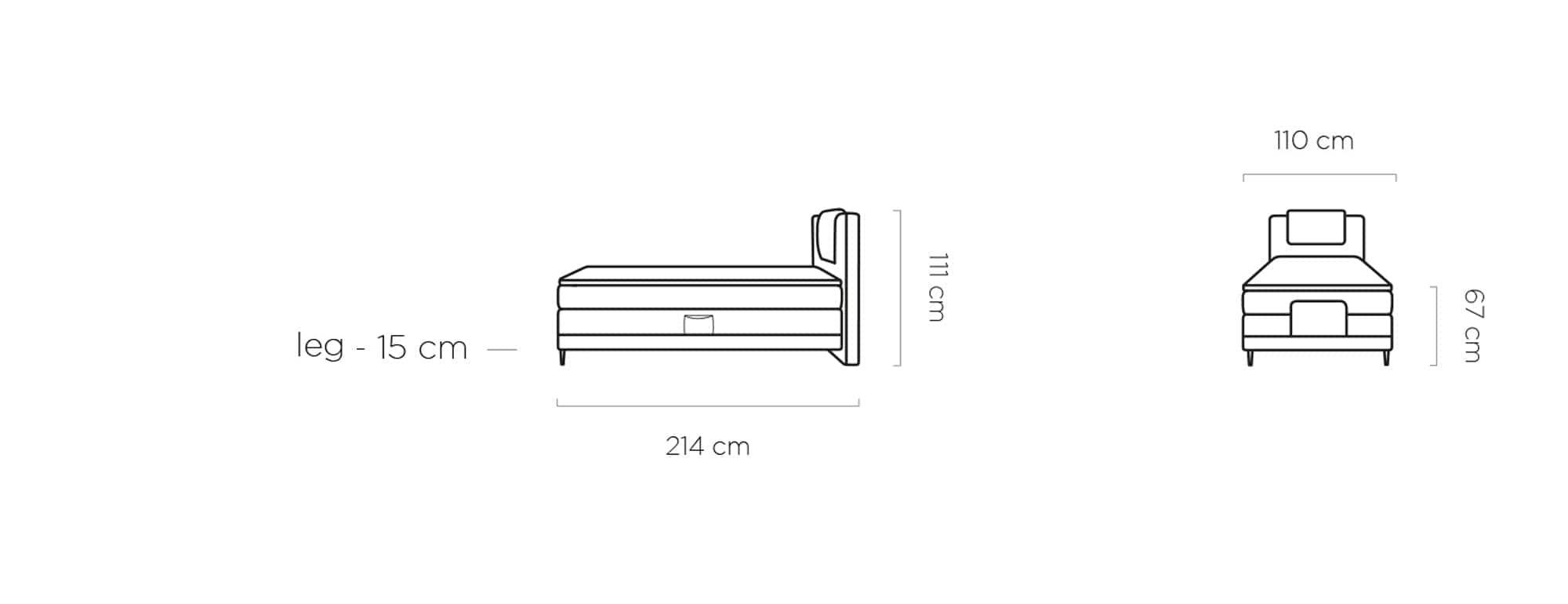 Letto Boxspring con regolabile mediante telecomando Waves 100 Ruggine (6)