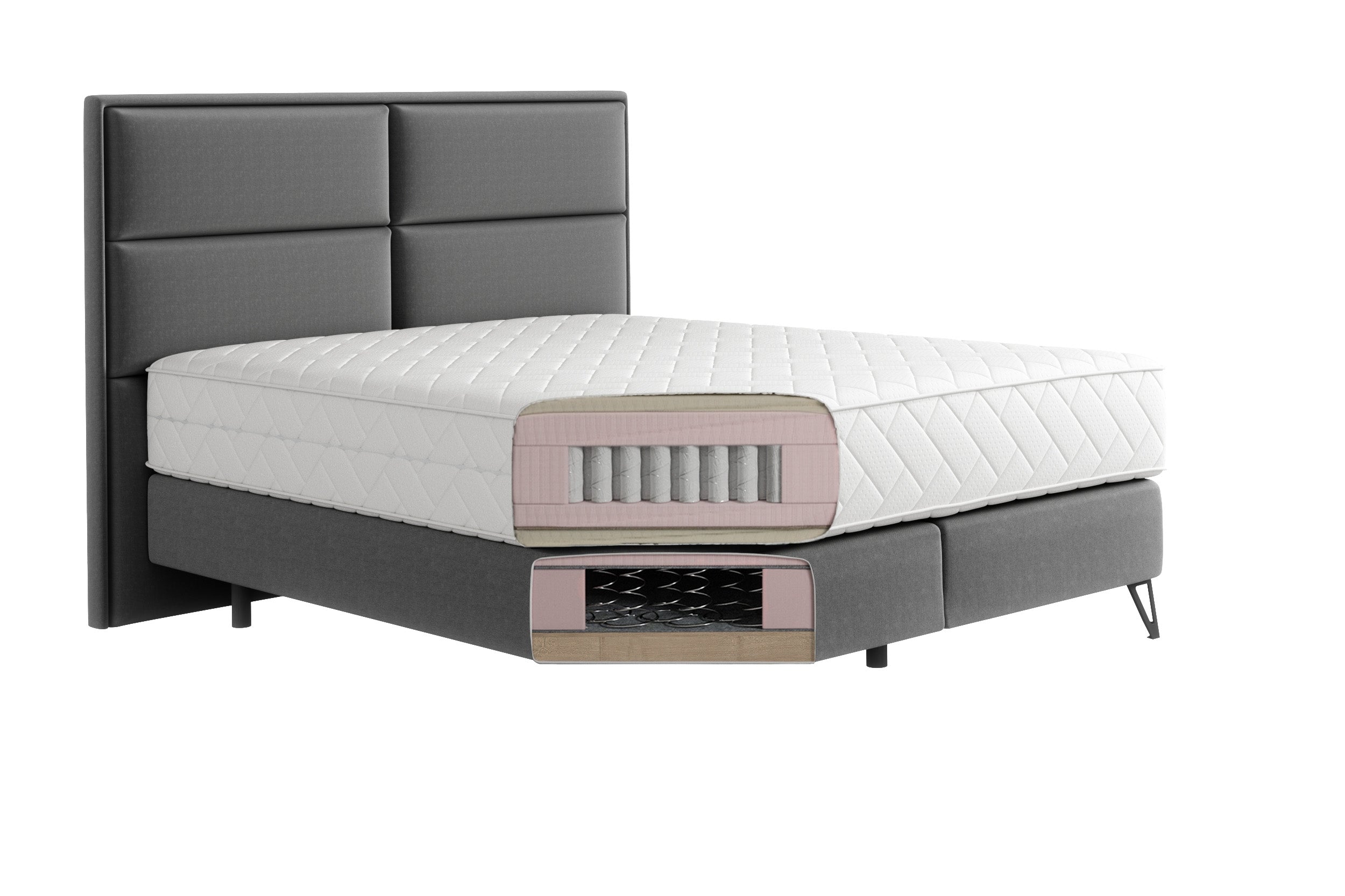 Letto Boxspring in velluto Safro Verde (3)