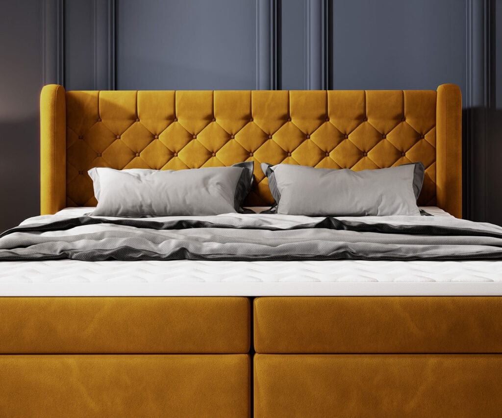 Letto Boxspring Madino Giallo (5)