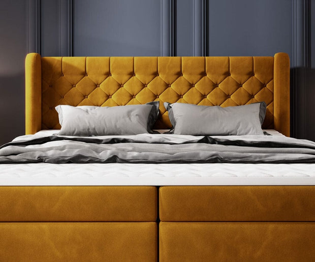 Letto Boxspring Madino Giallo (5)