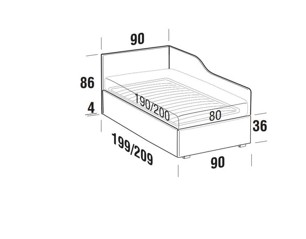 Letto estraibile in tessuto Solanis S Rosso (5)