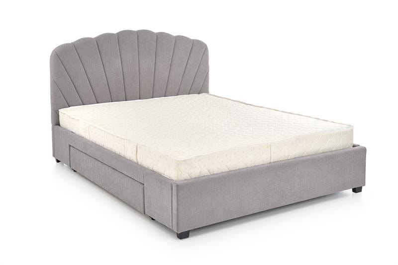 Letto imbottito con 1 cassetto Gabrielanis Grigio (2)