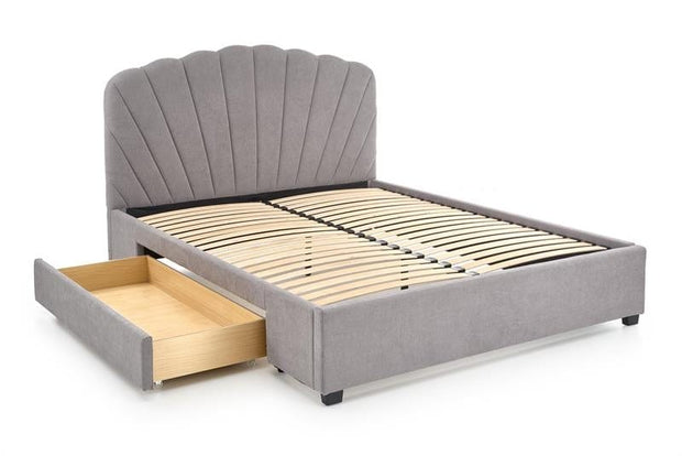 Letto imbottito con 1 cassetto Gabrielanis Grigio (4)