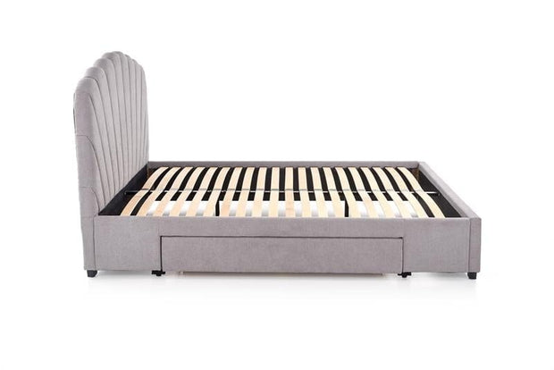 Letto imbottito con 1 cassetto Gabrielanis Grigio (6)