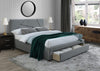 Letto imbottito con 1 cassetto Velaryon Grigio (1)