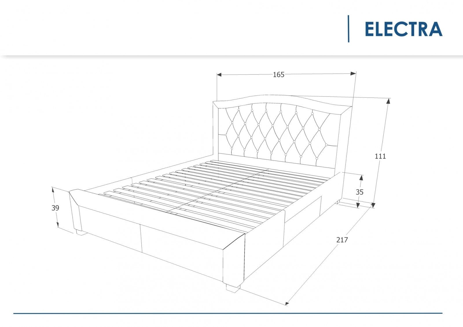 Letto imbottito con 4 cassetti Eleadora Grigio (1)