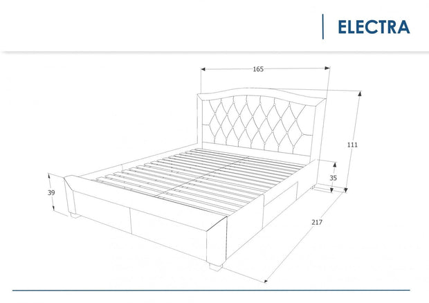 Letto imbottito con 4 cassetti Eleadora Grigio (1)