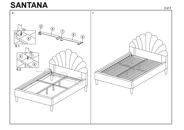 Letto in velluto Sanders Grigio (2)