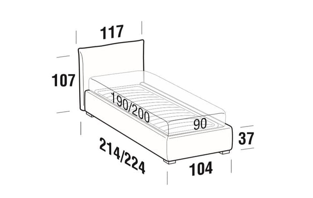 Letto matrimoniale con contenitore Alenis Cappuccino (4)