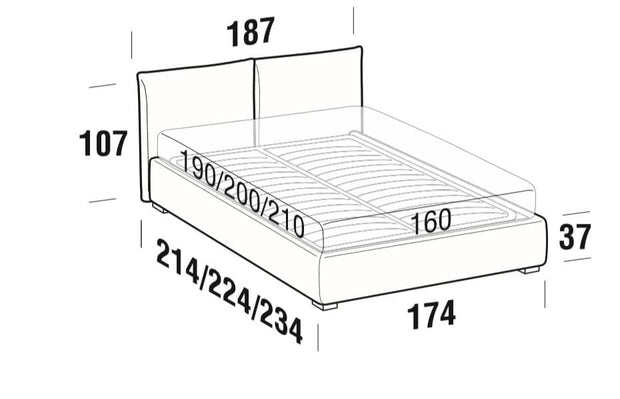 Letto matrimoniale con contenitore Alenis Cappuccino (6)