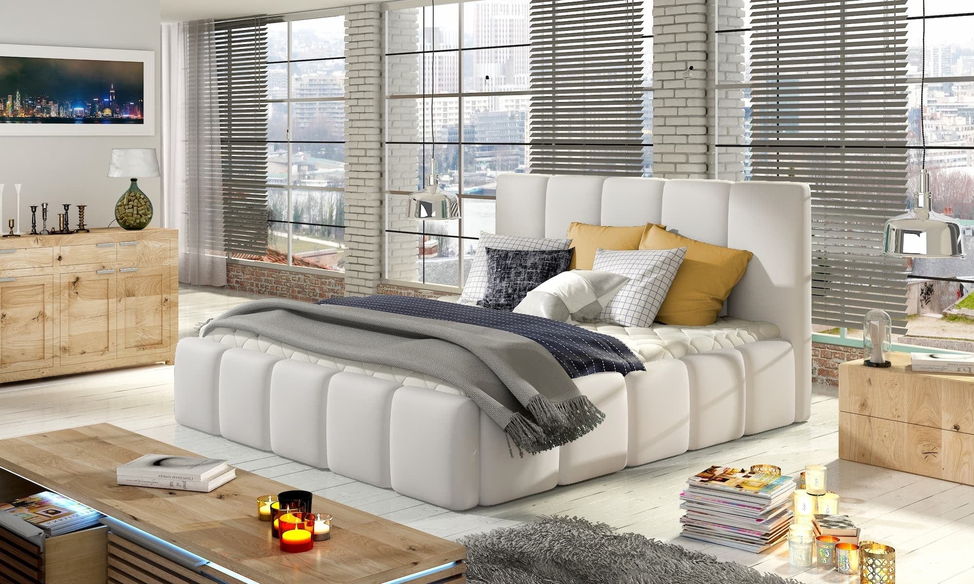 Letto matrimoniale con contenitore in ecopelle Edvis Eco & ELTMPL-BED-EDVIGE-BEG-SET2-ECO-LEATHER