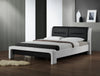 Letto matrimoniale in ecopelle Cassie Bianco e Nero & HLMP-PAT-TAP-CASSANDRA-WHITE-BLACK