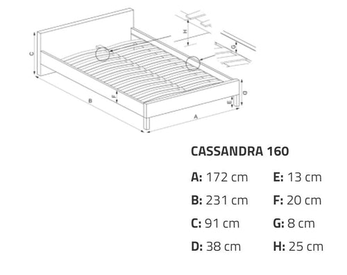 Letto matrimoniale in ecopelle Cassie Bianco e Nero (1)