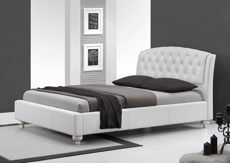 Letto matrimoniale in ecopelle Sofidra Bianco (1)