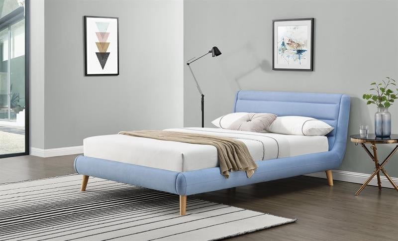 Letto matrimoniale in tessuto Elance Blu