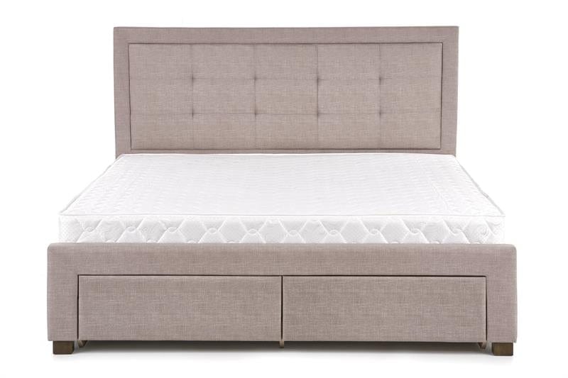 Letto matrimoniale in tessuto Evores Beige (1)