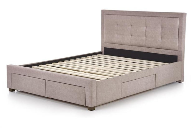 Letto matrimoniale in tessuto Evores Beige (5)