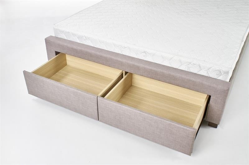 Letto matrimoniale in tessuto Evores Beige (6)