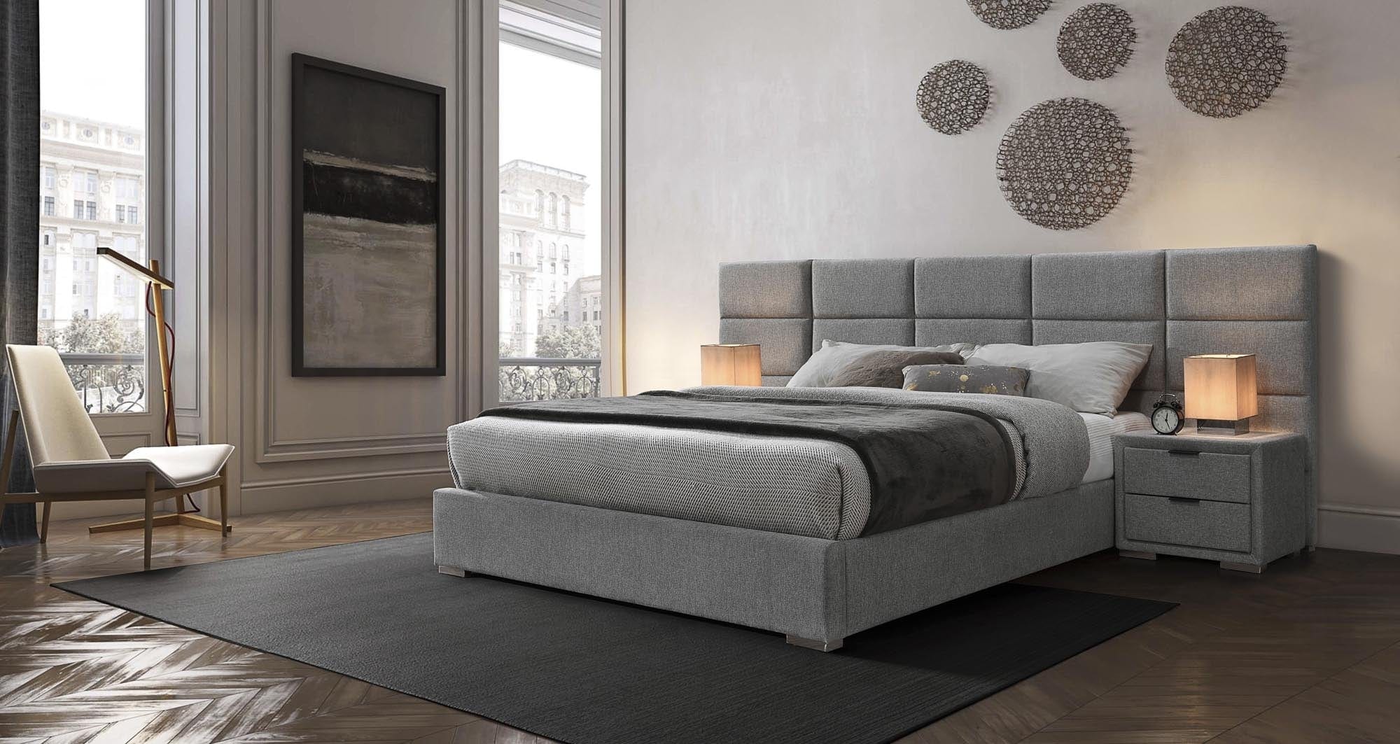 Letto matrimoniale in tessuto Lavante Grigio & HLMP-PAT-TAP-LEVANTER-GREY