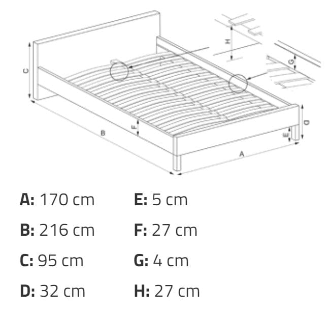 Letto matrimoniale in tessuto Merlindiani Grigio (2)