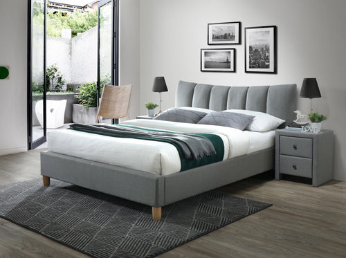 Letto matrimoniale in tessuto Sandyaris II Grigio