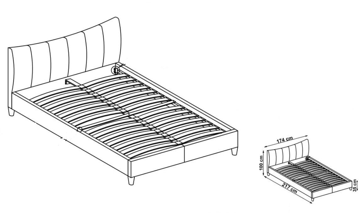 Letto matrimoniale in tessuto Sandyaris II Grigio (3)