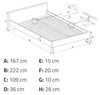 Letto matrimoniale in tessuto Santonio Grigio (5)