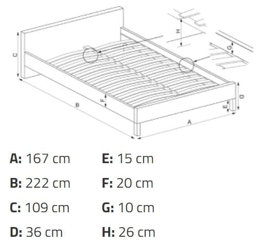 Letto matrimoniale in tessuto Santonio Grigio (5)