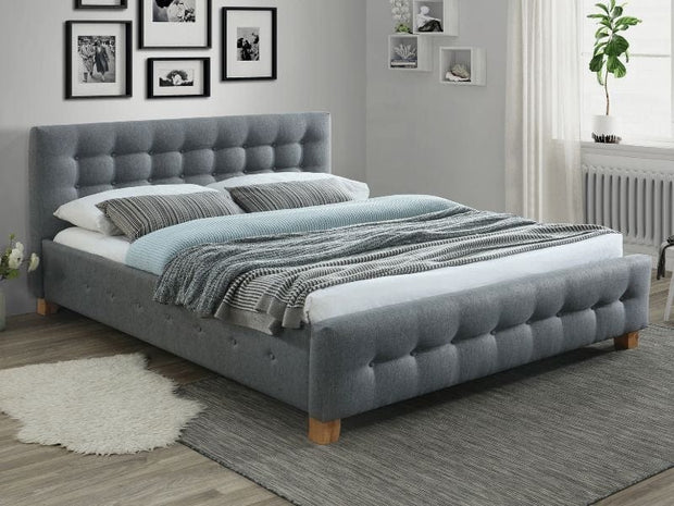 Letto matrimoniale in tessutto Bastien Grigio & SMP-PAT-BARCELONA-GREY