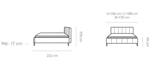 Letto matrimoniale Rivalis SR Violetto (7)