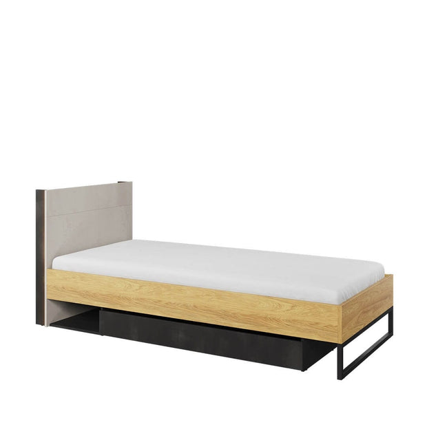 Letto per bambini/adolescenti a 1 cassetto e illuminazione LED Teen Flex TF16 Naturale, 90 x 200 cm