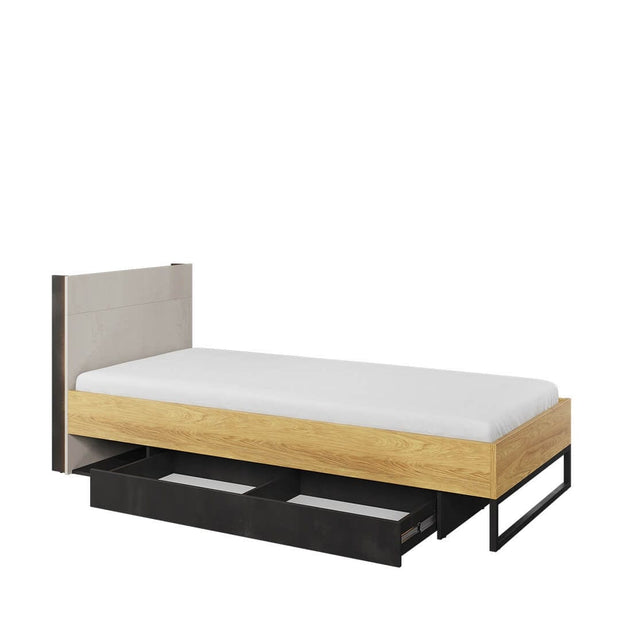 Letto per bambini/adolescenti a 1 cassetto e illuminazione LED Teen Flex TF16 Naturale, 90 x 200 cm (1)