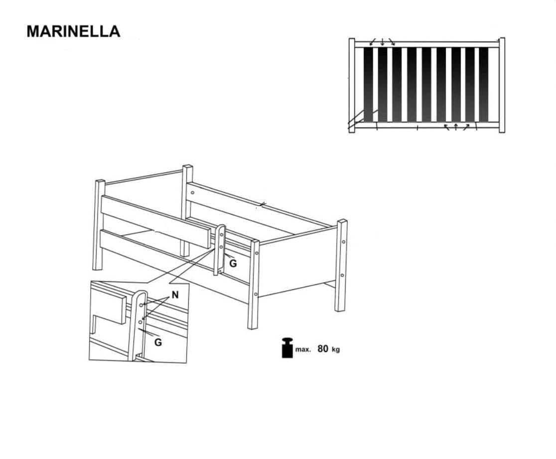 Letto per bambini Marines Bianco (1)