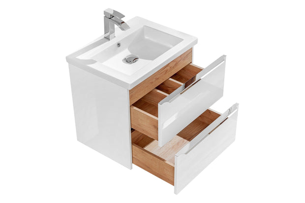 Mobile bagno con lavabo 60 cm / 61 cm Capri Bianco (2)