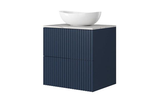 Mobile bagno con lavabo da appoggio 60 cm Nicole Blu